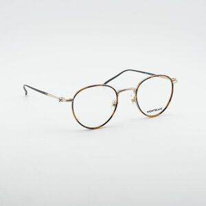 Montblanc MB0162O 003 Eyeglasses Gold/Havana 48mm Round Frame